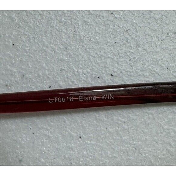 5TH & Madison " ELANA WIN " Transparent Red Striped Reading Glasses Frames Only - Picture 8 of 9